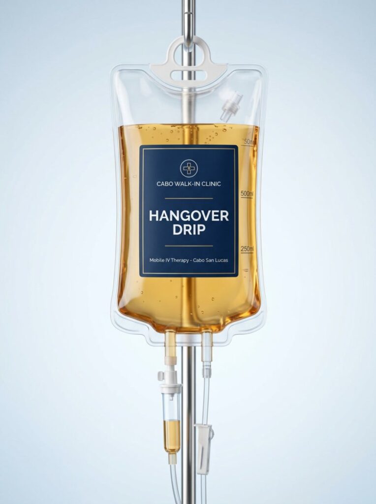 Hangover Recovery IV drip at Cabo Walk-In Clinic, Cabo San Lucas