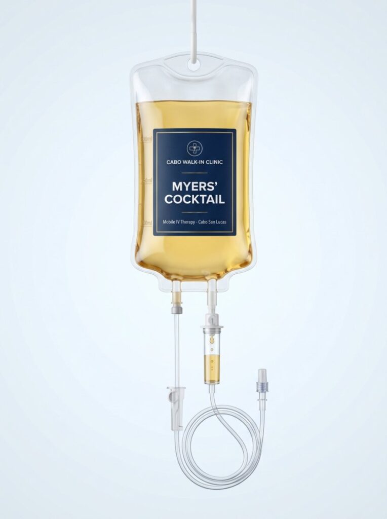 Myers Cocktail IV drip at Cabo Walk-In Clinic, Cabo San Lucas
